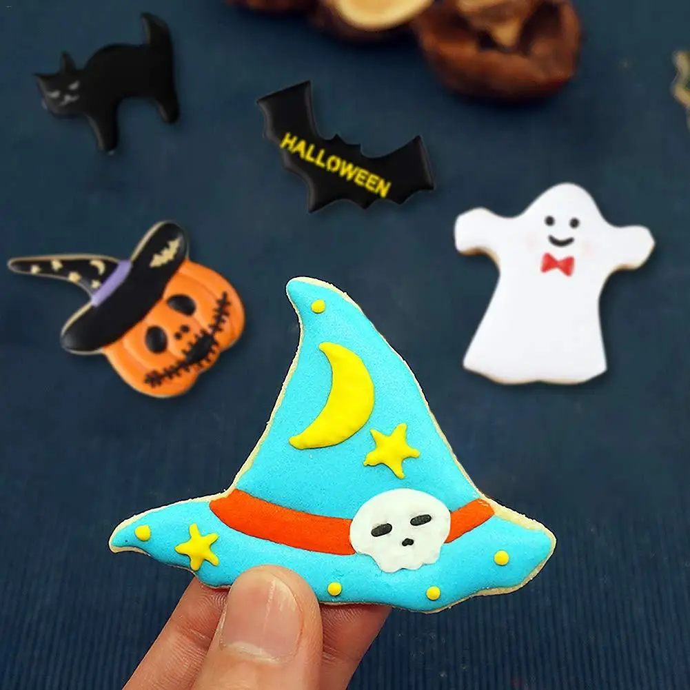7 печенья на Хэллоуин набор сделай сам для Fondant Mold Нержавеющая сталь сладких