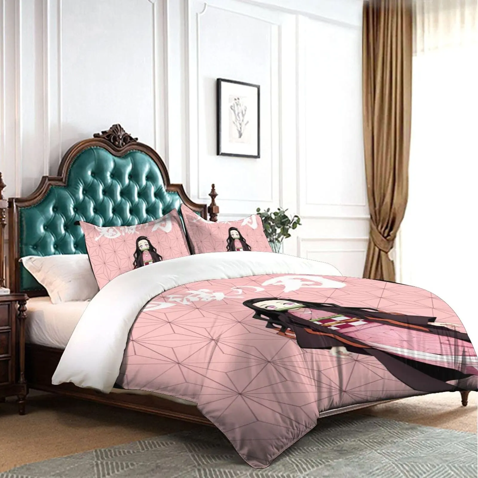 Постельное белье с аниме комплекты двойным пододеяльником 3 шт. милый комплект