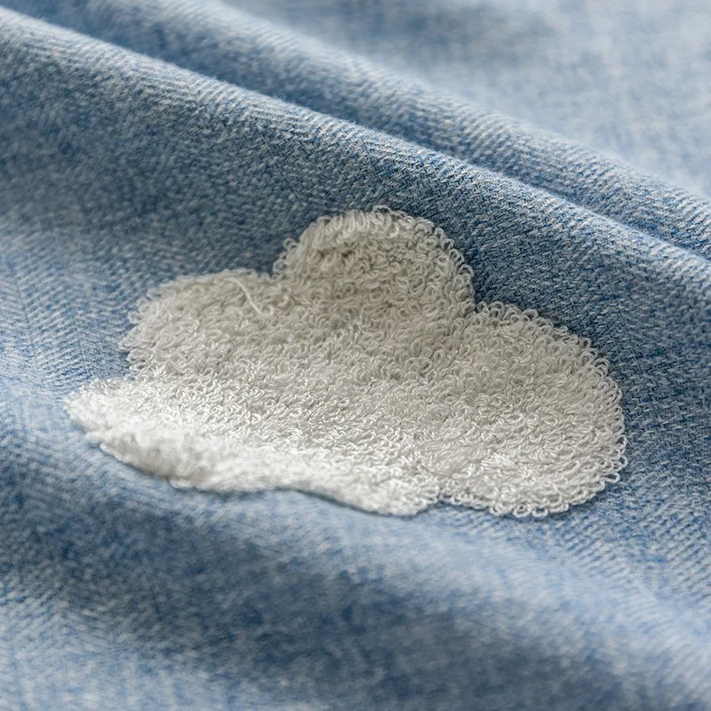 Embroidered Clouds Blue Cartoon Bay Window Bedroom Living Room Children Boys And Girls | Curtain