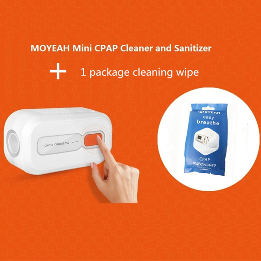 MOYEAH Mini CPAP очиститель дезинфицирующий вентилятор с 1 упаковкой Очищающая салфетка