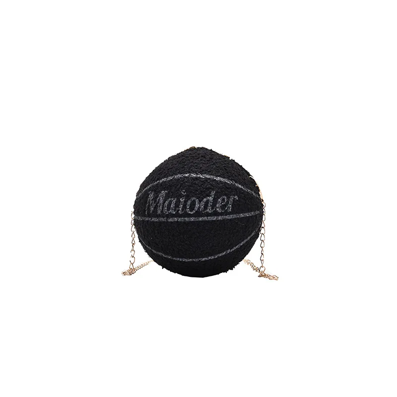 

Women's Bag Fashion Eccentric Personality Spherical Bag 2021 Winter Basketball Bag Crossbody Plush Chain Messenger Shoulder Bag