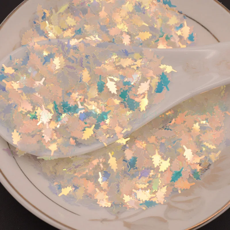 Мини форма листьев дерева 25 г 3*7 мм Сыпучие блёстки для ногтевого искусства