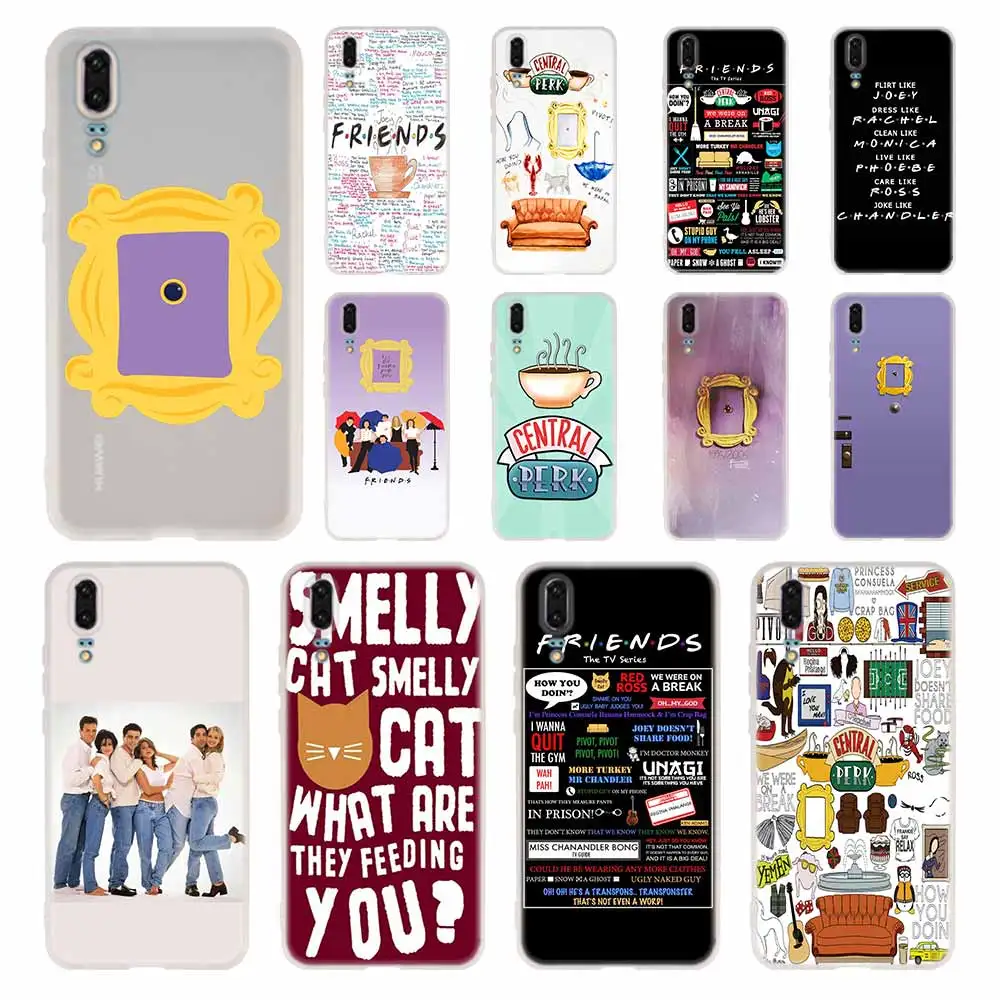 

Case Silicone Soft TPU Cover For Huawei P30 P50 P40 P20 Pro P10 Lite P Smart Z 2019 2020 Friends Coque