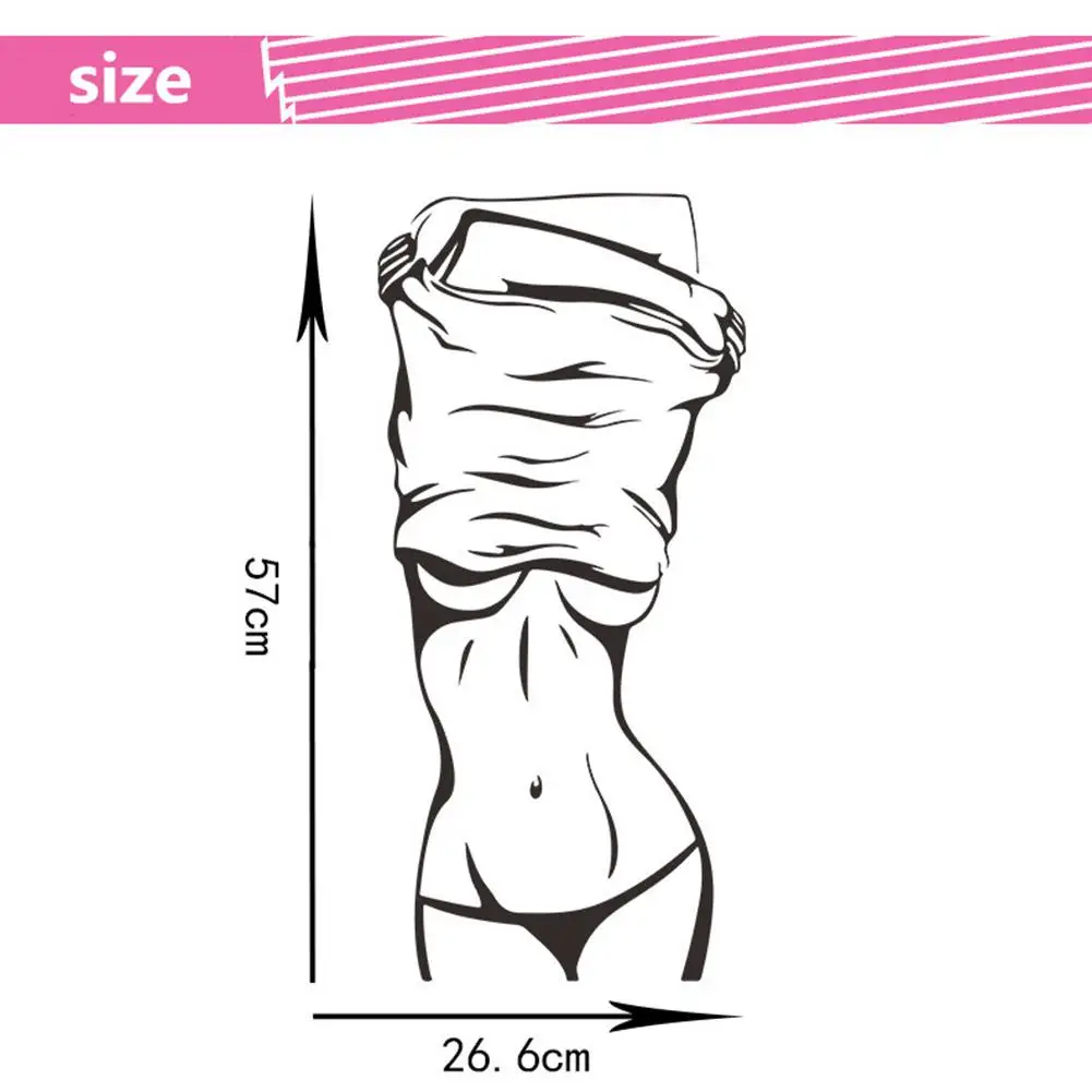 1Pcs Sexy Women Figure Wall Sticker Bedroom Decor 26.6x57cm Stickers For Home Living Room Decoration | Дом и сад