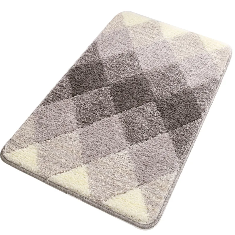 

Gradient Flocking Non-Slip Bathroom Rug Mat Shag Microfiber Shower Bath Rug Absorbent Bath Mats for Bathroom Machine Washable