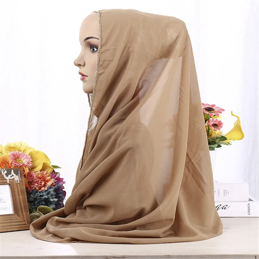 Мусульманский мусульманский хиджаб шифоновый шарф 23 Цвета женский платок новый