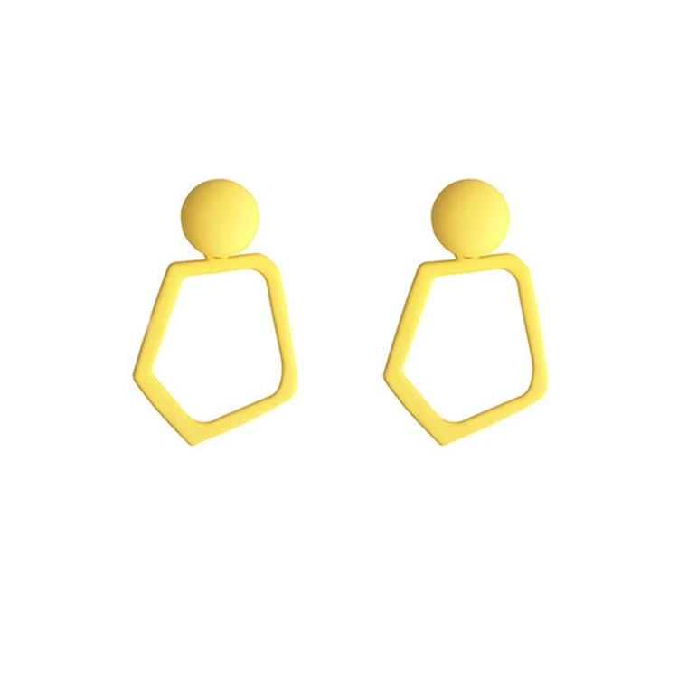 2019 корейские массивные круглые геометрические серьги желтые Висячие для женщин