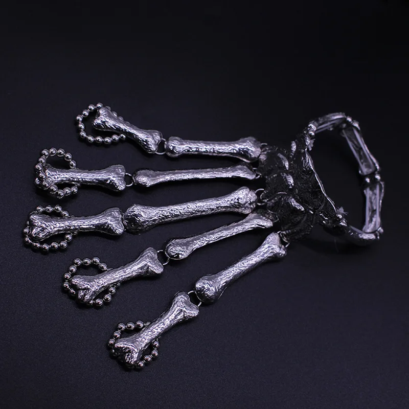

Gothic Punk Jewelry Skeleton Bangles Bracelets For Women Mens Elasticity Bracelet Personality Vintage Accessories