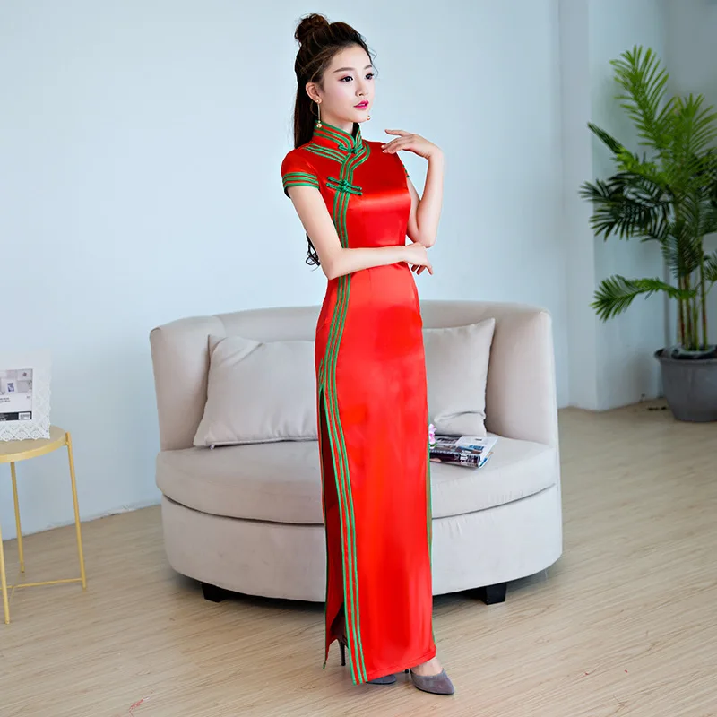 Вечерние вечерние традиционное китайское платье в китайском стиле для женщин
