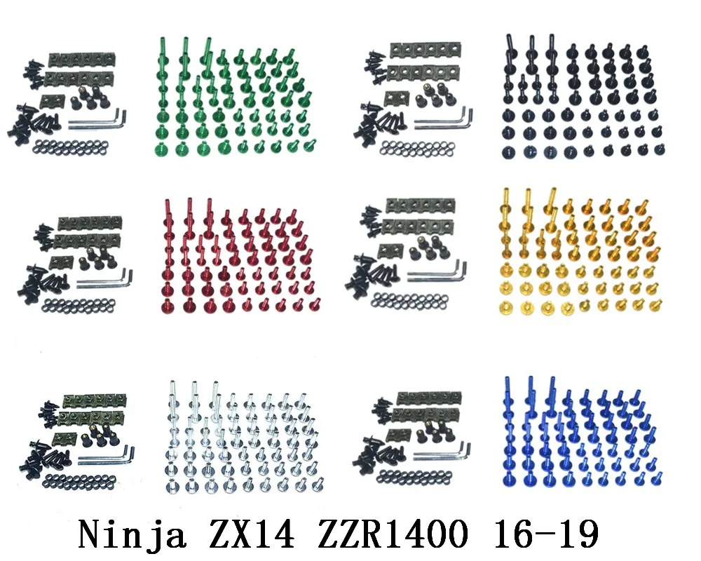 Мотоцикл Полный Обтекатель Болты Комплект бодикон винты для Fit KAWASAKI Ninja ZX14 ZZR1400 2016