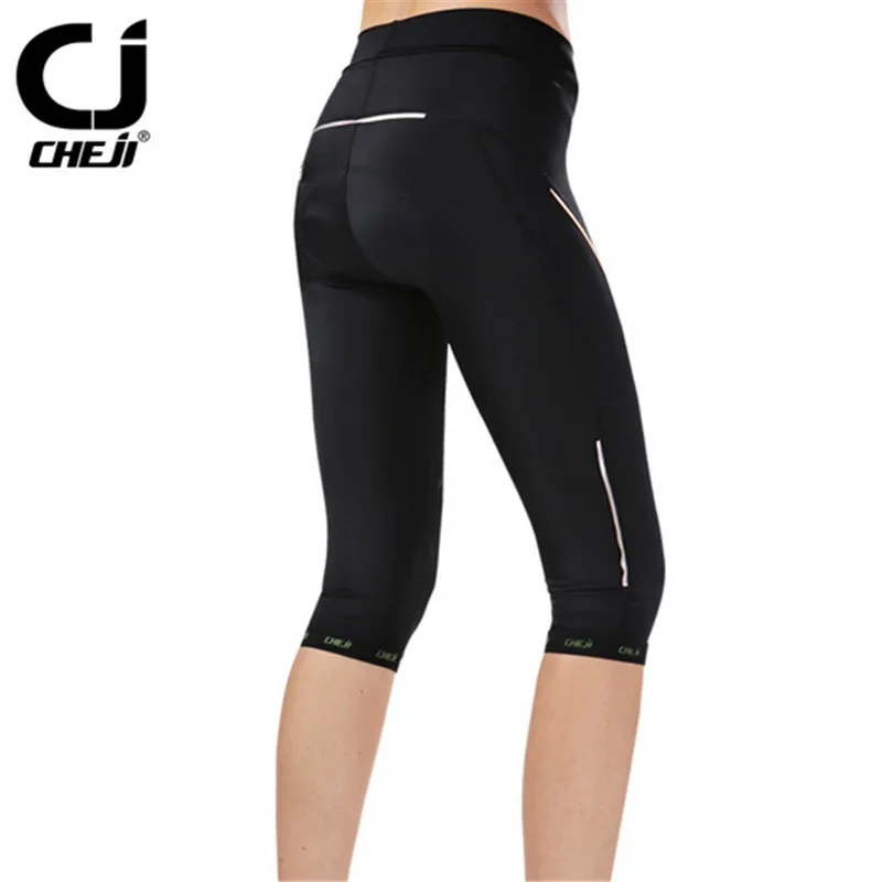 Женский велосипед CHEJI брюки черные гелевые 3D с подкладкой плотные размеры одежда