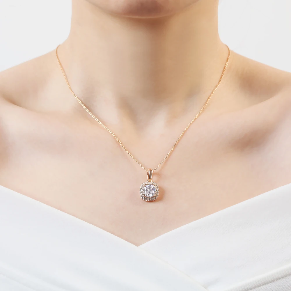 Высокое качество кубического циркония цвета розового золота ожерелья и подвески
