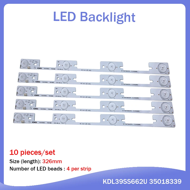 

10 шт. * 4 светодиода s * 6V Светодиодная подсветка для телевизора KDL39SS662U 35018339 KDL40SS662U 35019864 327 мм