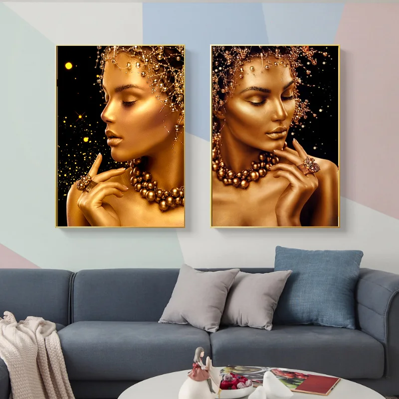 

Portrait African Sexy Naked Woman Wall Art Painting Canvas Print Poster Picture Abstract Poster Modern Home Bedroom Decoration