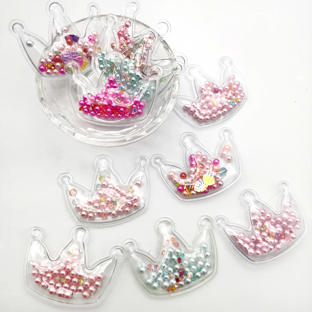 Cute Transparent Plastic Bag Shakers Quicksand Beads Heart Pearl DIY Make Hair Clip Accessories Jewelry Craft 1Yc10436 | Дом и сад