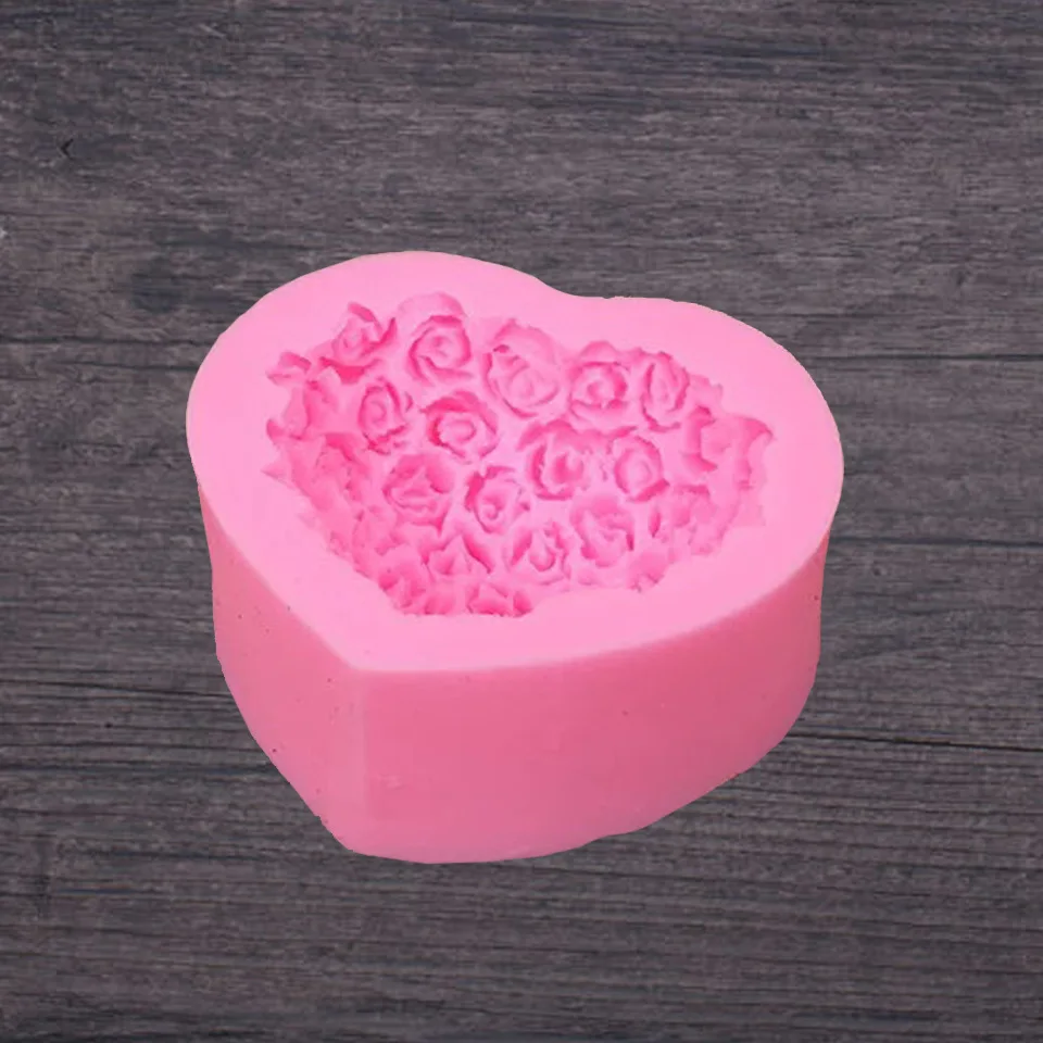 Силиконовая форма для торта в форме сердца помадка розы подарок на день Святого