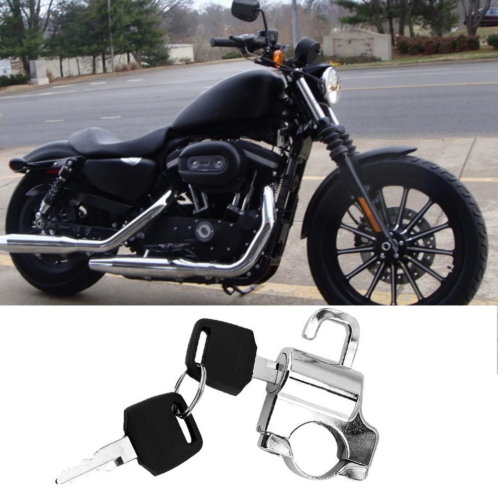 Мотоциклетный Противоугонный замок на шлем черный сплав крепление крючок с 2