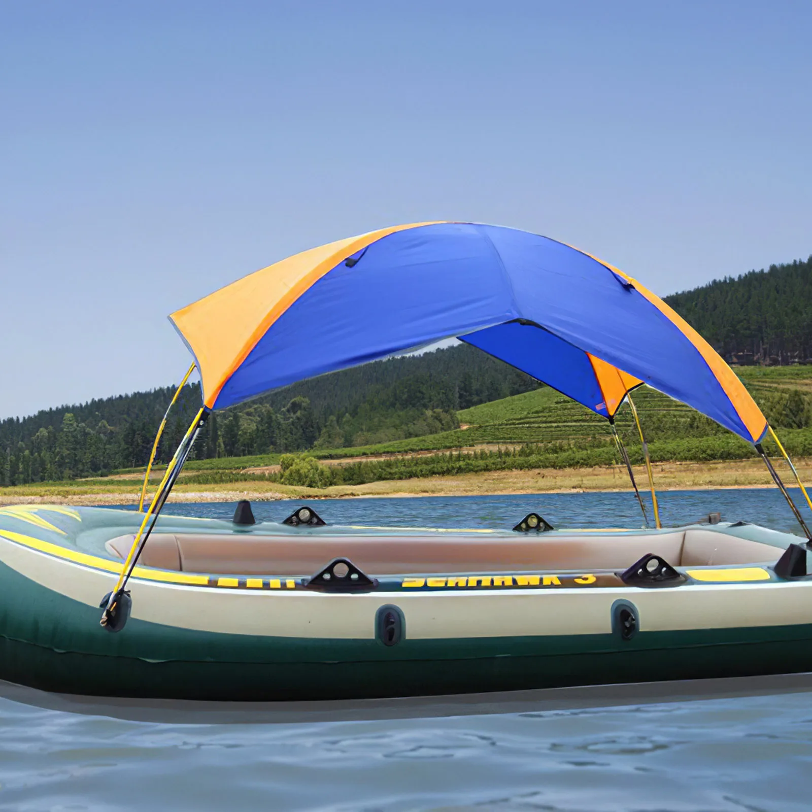 

2-4 Person Inflatable Boat Inflatable Boat Sailing Awning Folding Rainproof Sunscreen Fishing Camping Awning Rafting Accessories