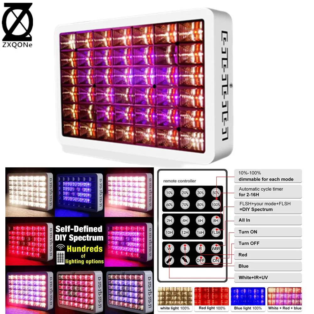 1000W Led Grow Light Remote Timing Dimming Quantum Led For Grow Tent Indoor Hydroponics Vegetable Fruiting Plant GreenPlant