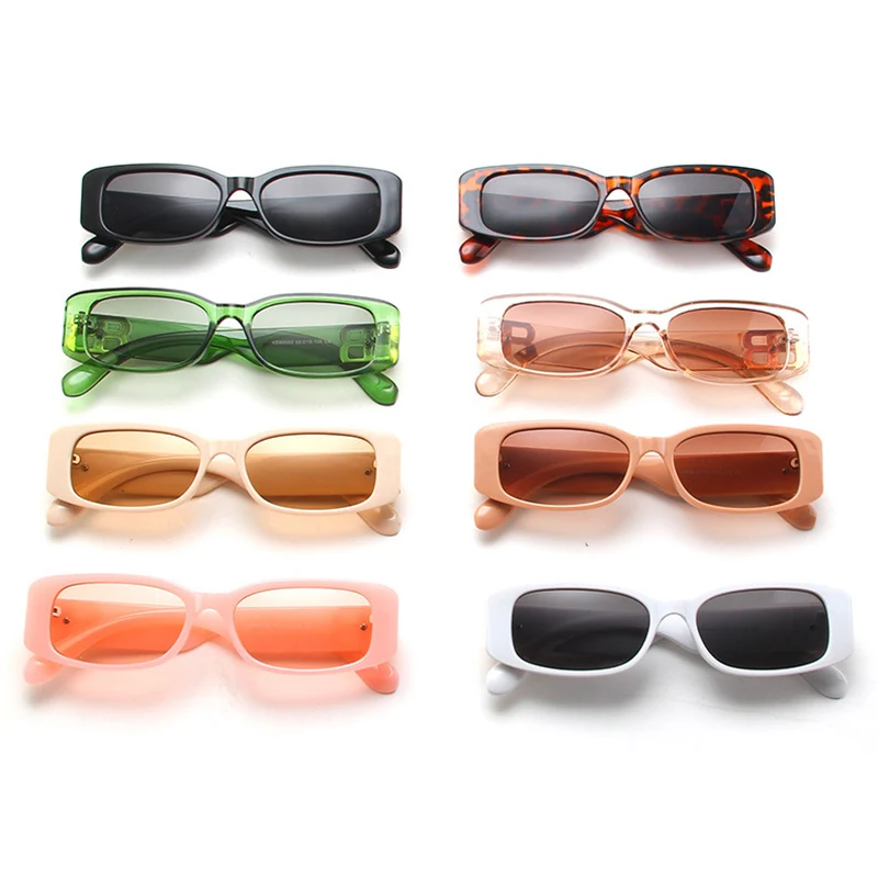 

New 2021 Classic Retro Sunglasses Women Small Square Frame Letter Sun Glasses Ladies Ocean Lens Sunglasses Oculos UV400