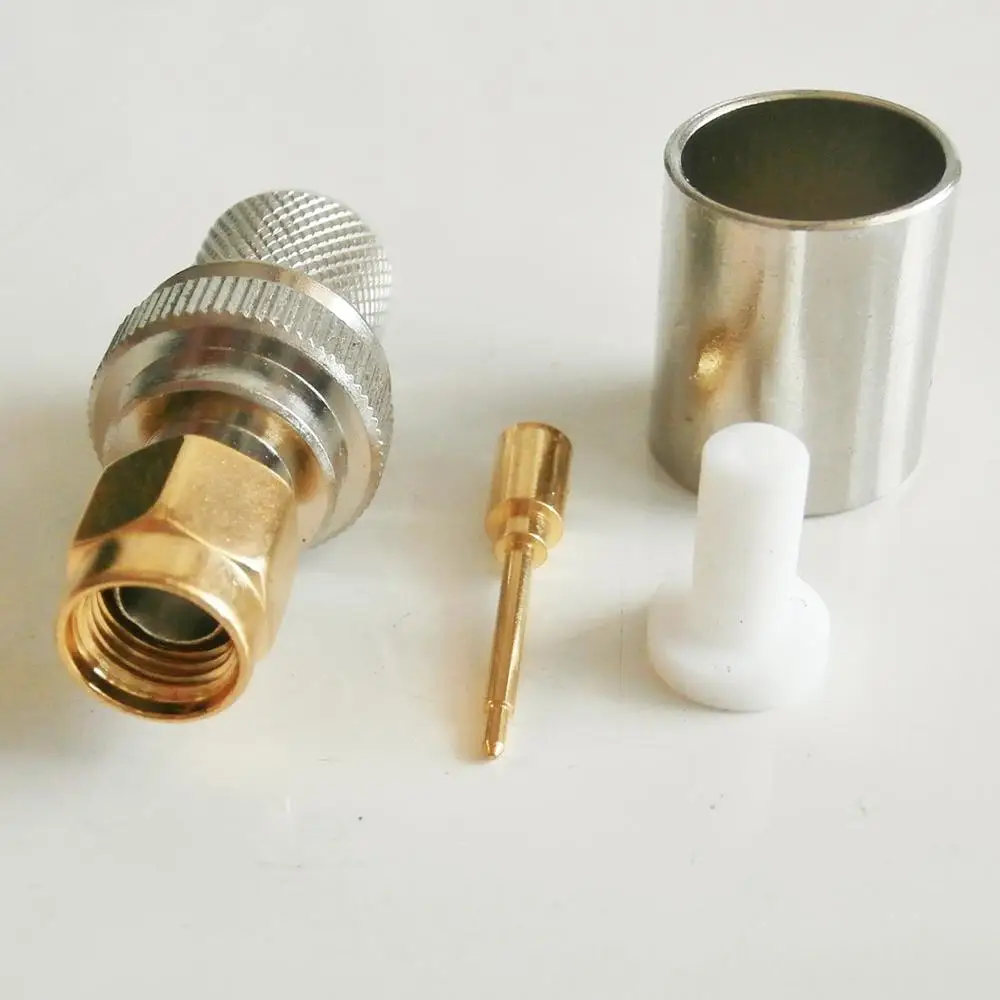 1X Pcs High-quality RF Coax Connector SMA Male Jack Crimp for LMR400 RG8 RG213 RG214 RG165 7D-FB Cable Plug Gold Plated | Обустройство