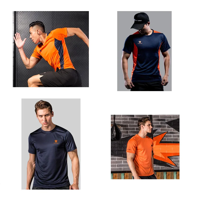 Мужская футболка FANNAI спортивные топы футболки быстросохнущая для фитнеса