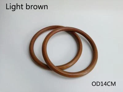 1 пара 11,14 см Meetee деревянное кольцо DIY сумка ручные аксессуары деревянная сумка Рамка круглая ручная деревянная рамка под Кошелек 3 цвета - Цвет: 14cm Light Brown