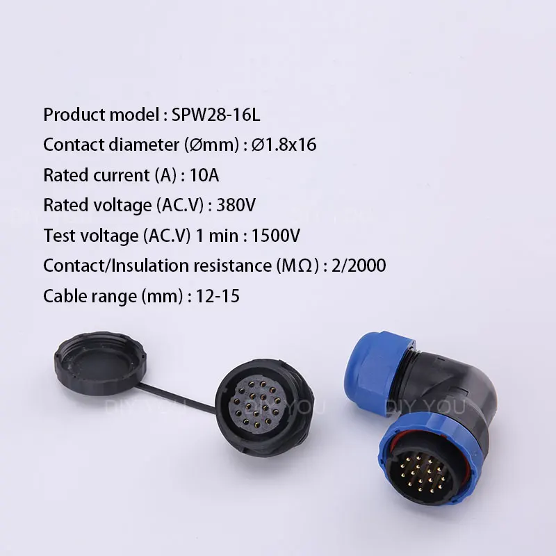 SP28 локоть серебряные гайки для уха тип Водонепроницаемый разъем IP68