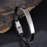 fashion style leather combination splicing mens leather bracelet three colors new years surprise men jewelry gift bb1173