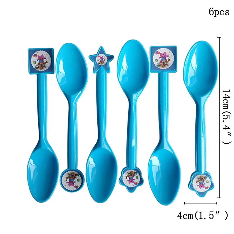 spoon-6pcs Вечерние принадлежности POCOYO детская тематическая вечеринка на день рождения украшения новорожденного ребенка душ продукты украшения одноразовые чашки - Цвет: spoon-6pcs