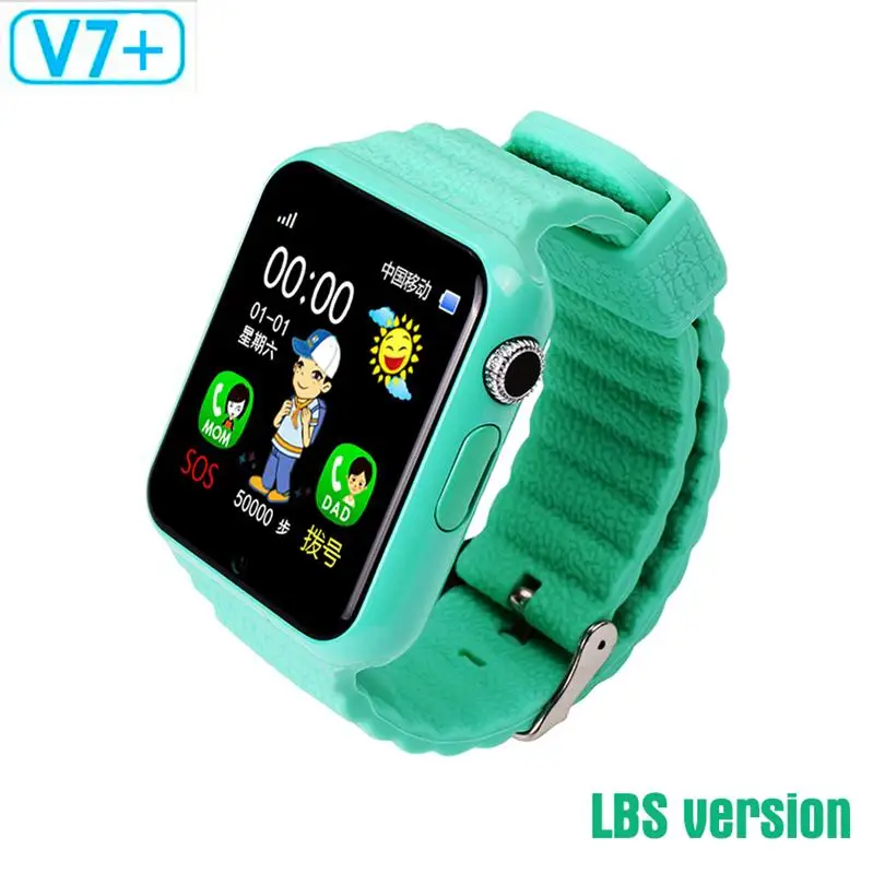 696 оригинальные V7K gps Bluetooth Смарт-часы для детей мальчик девочка для Apple Android телефон Поддержка SIM/TF набор вызова и Push сообщения - Цвет: v7 green LBS