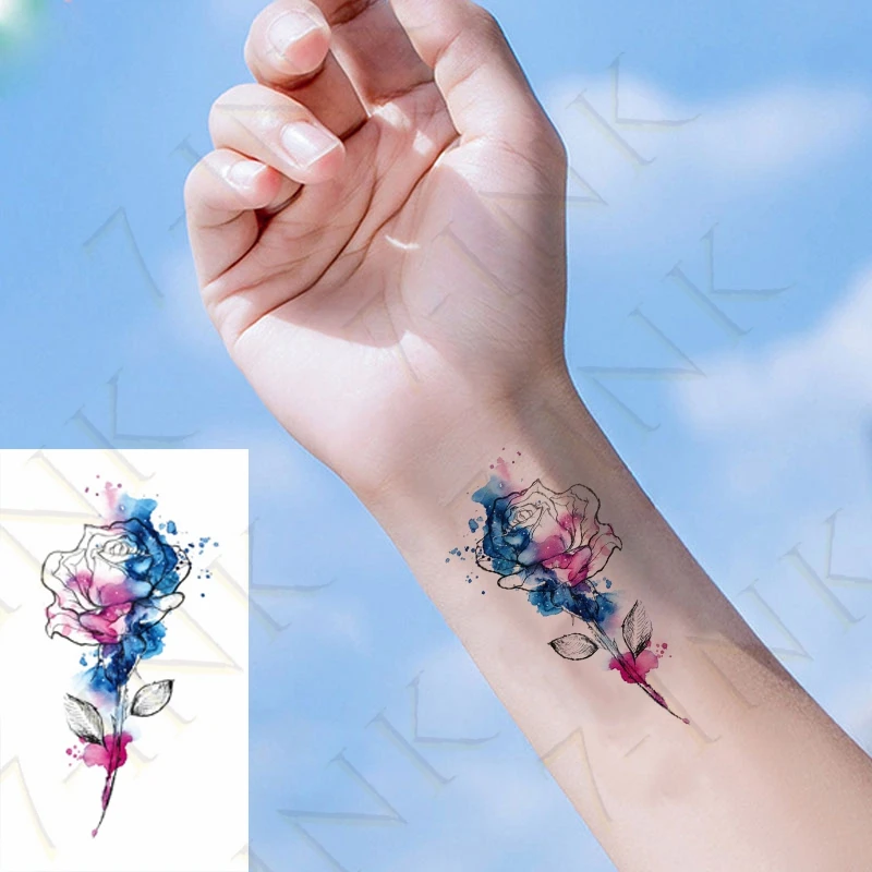 Переводятся с помощью воды татуировки розового цвета обувь украшениями в виде