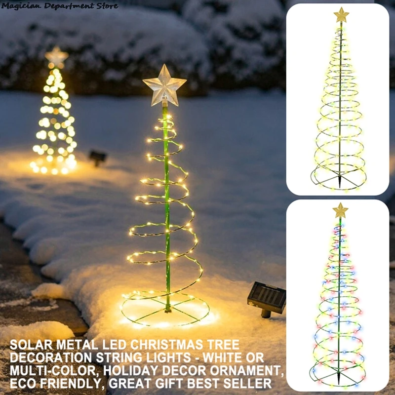 Светящаяся Рождественская елка на солнечной батарее уличное украшение для сада
