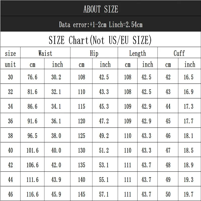 

Jeans Men Light Blue Large size jeans Men Loose Casual trend Hip Hop Street Dance Trousers Skateboard pants Size 30-46