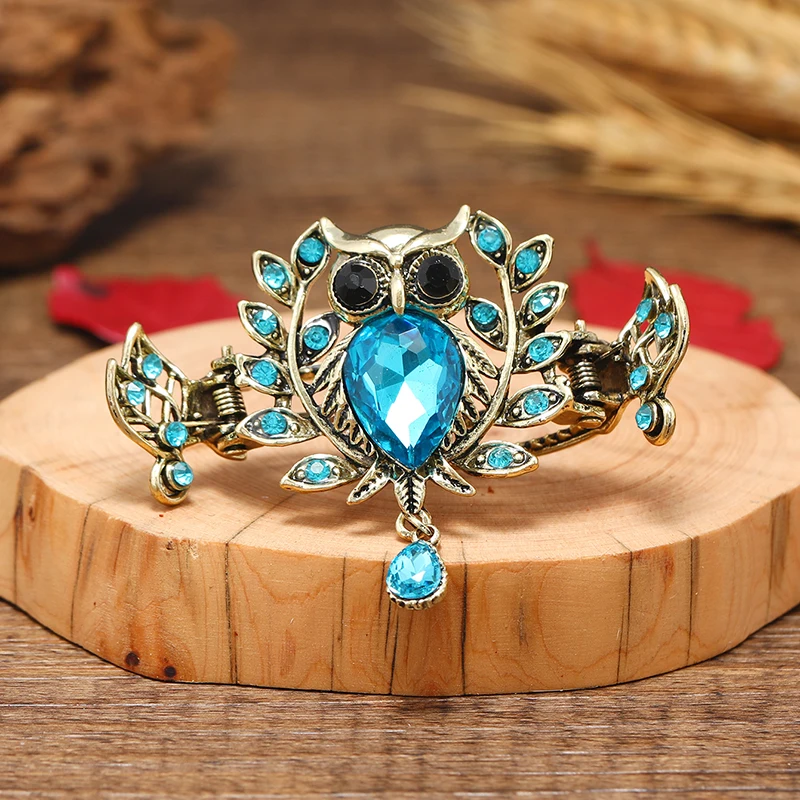 Винтажная бронзовая заколка для волос в виде совы