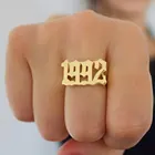 QIAMNI, дата рождения, номер года, фотогалерея, от 1980 до 2001, старый английский шрифт, регулируемое кольцо для пары, женские кольца