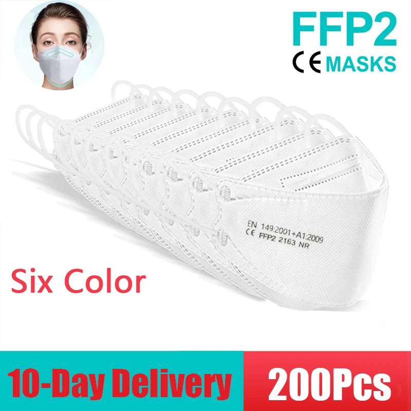 10-200pcs Black KN95 CE FFP2 face masks Approved Reuseable 5 Layers safe kn95 Mask for virus protection mascarillas ce fpp2 mask - купить по