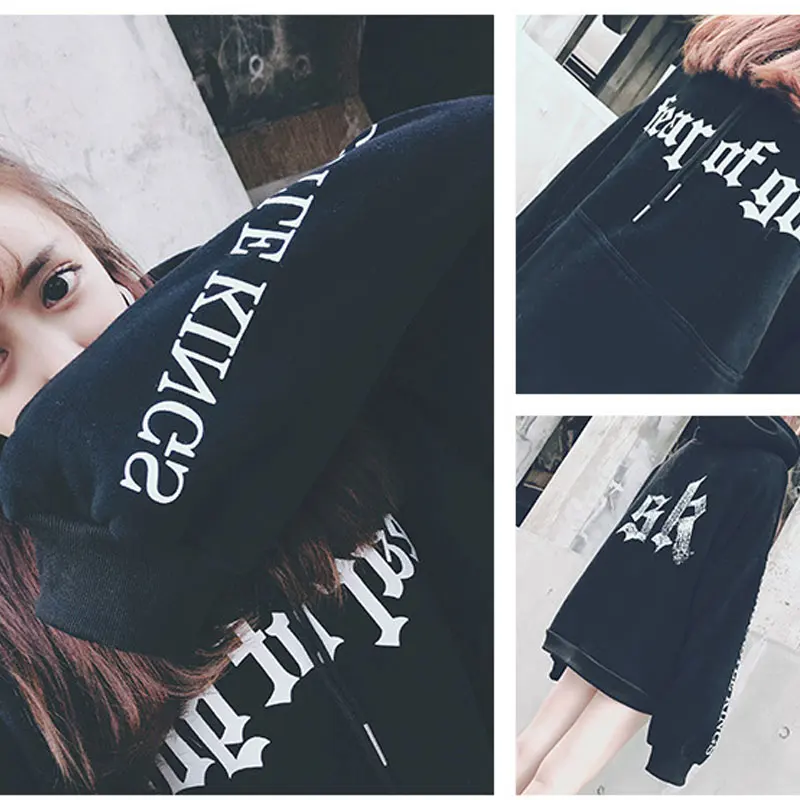 

Women Oversize Hoodie Harajuku Autumn Winter Girls Pullover Long Sleeve Tops -MX8
