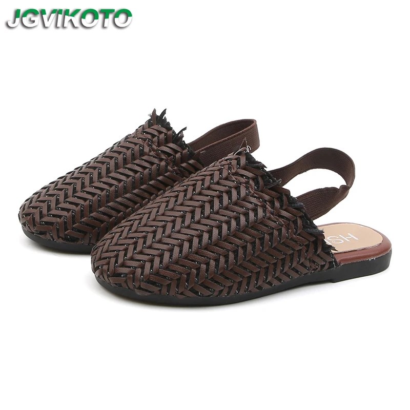 

Модные сандалии для девочек; Детские полусандалии; Weaven Design Princess; Дышащие милые детские пляжные сандалии принцессы; Детская обувь; 21-35