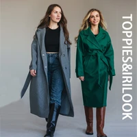 toppies 2021 wool blend coat womens long coat jacket 50 wool korean ladies outwear covered button