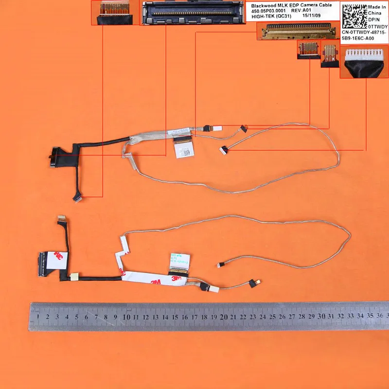 Dell Inspiron 15 7568 P55f , ORG PN: 450.05P03.0001 450.05P03.1001 0ttwdy,    - LVDS