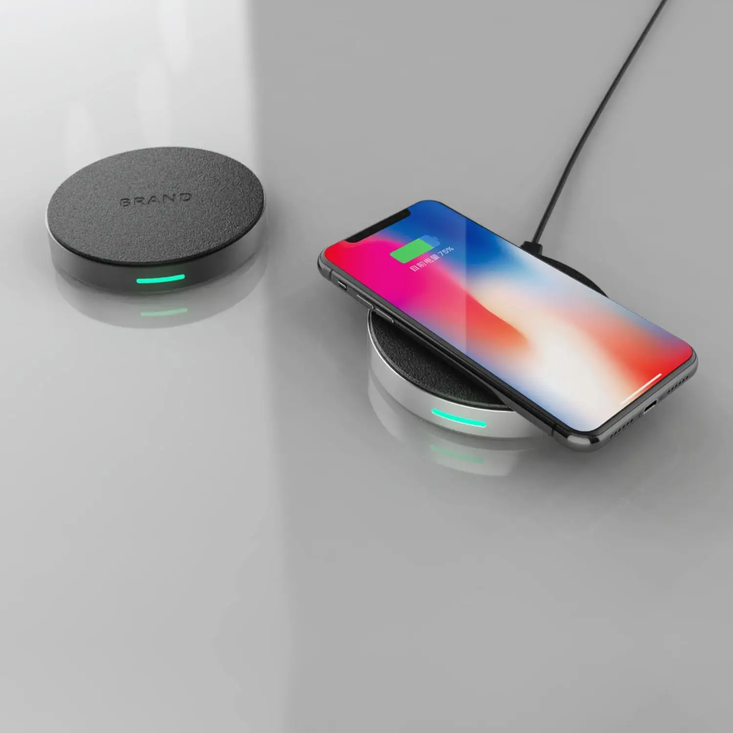 Беспроводное зарядное устройство круглое ультратонкое 10 Вт док станция Колыбель