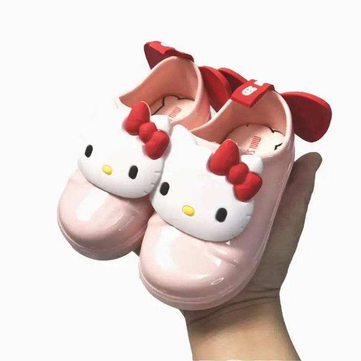 Стиль hello kitty пластиковые сандалии для девочек дышащая детская обувь детские сандалии