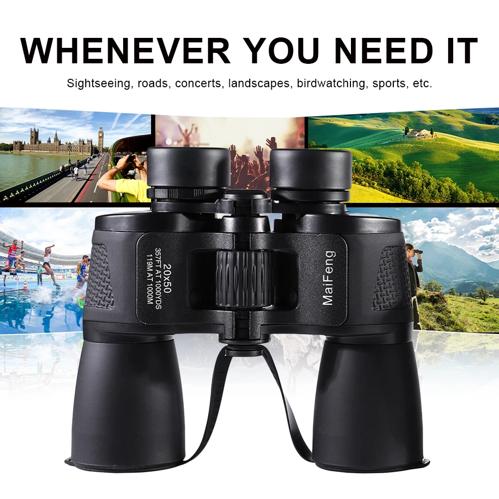 

20x50 HD Binoculars Professional Night Vision BAK4 Prism Telescope Waterproof Outdoor Birdwatching Hunting Stargazing Hiking