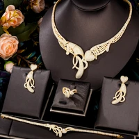 kellybola fashion luxury fashion 4pcs for women wedding engagement party jewelry cubic zircon exquisite dubai jewelry set