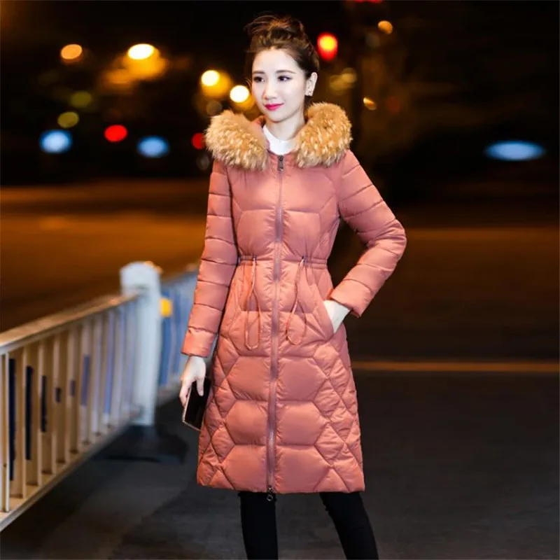 Winter ash Women Plus Size Slim jas Cato Fat Hot Long Parka Mujer Bontkraag Capuchon Female CM1039 | Женская одежда
