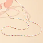 Ремешок для очков женский нескользящий, Модный богемный цветной шнурок для очков, с цепочкой и бусинами, шнурок для очков