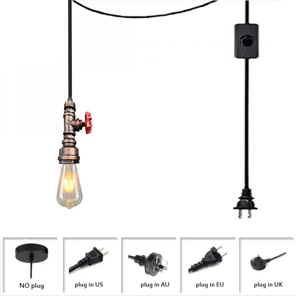 Шнур подвесной с разъемом бронзовый винтажный светильник для водопроводной