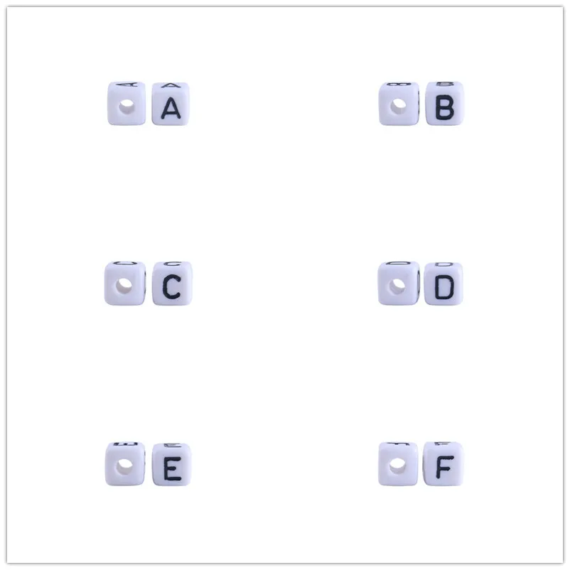 Cuentas de letras acr&iacute;licas para fabricaci&oacute;n de joyas, cuentas de alfabeto de cubo de 10MM, sin BPA, DIY, pulsera, collar masticables, juguete de dentici&oacute;n para beb&eacute;, 100 Uds.-5