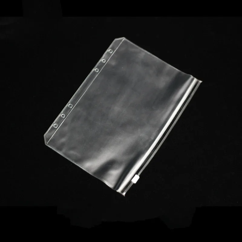 zipper bag A5 A6 прозрачный блокнот из ПВХ с бусинами, сделай сам, Обложка для дневника, блестящий вкладыш, блокнот, блокнот, планировщик, зажим, офисные принадлежности, журнал - Цвет: zipper bag